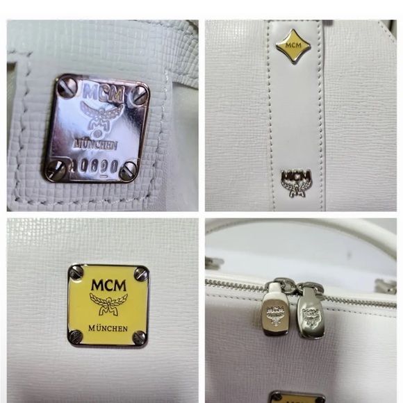 MCM Authentic Gray/Silver Small HandbagShoulder/Crossbody with chain - Picture 4 of 15